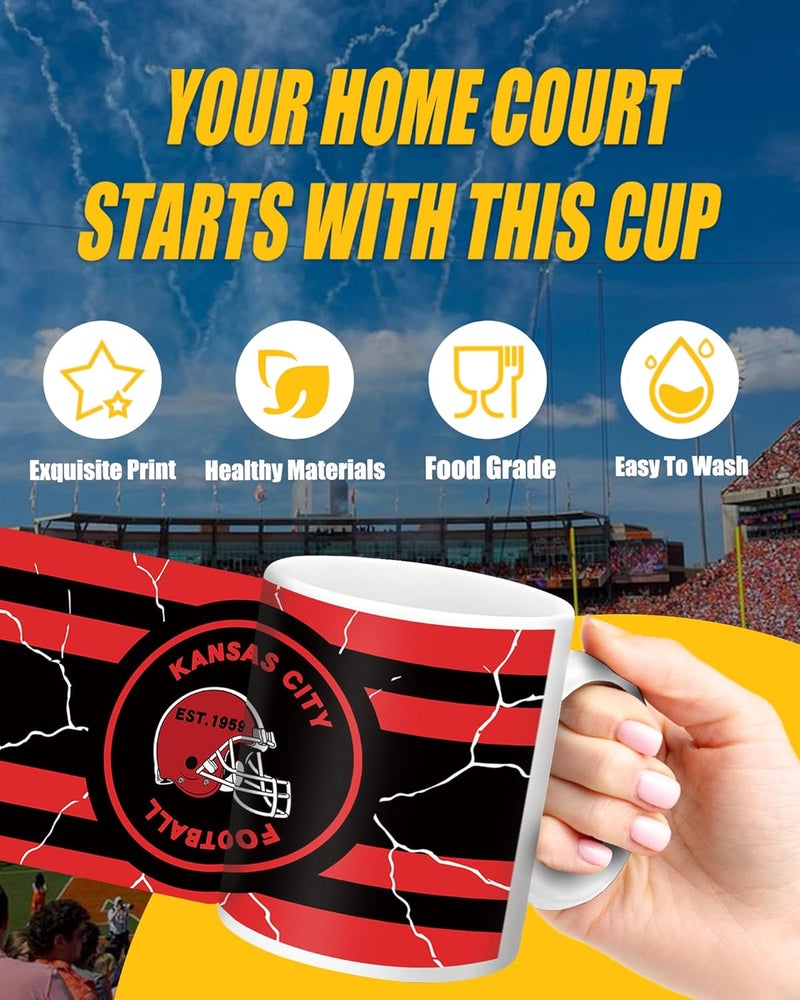Gyothrig Football Fan Coffee Mug Cup and XL Gaming Mouse Pad Set Kansas City Desk Mat Themed Merch Shop Men Women Sport Stuff Gear Apparel Chiefs Team Decor Dad Boyfriend Bf Birthday Cool Christmas Xmas Gift - Image 5